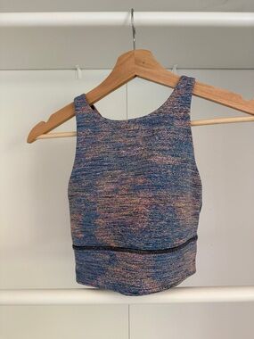 Lululemon Women’s High Neck Sports Bra in Blue-Pink Space Dye